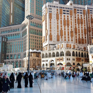 prayer and towaf circumambulation-of muslims Around  Al kaaba in macca Saudi-25 April 2018